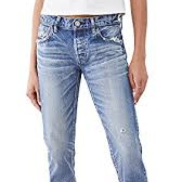 Moussy Vintage Keller Tapered, Japan, Distressed Raw Hem, 33x29, NWT, $391 MSRP - Picture 1 of 14
